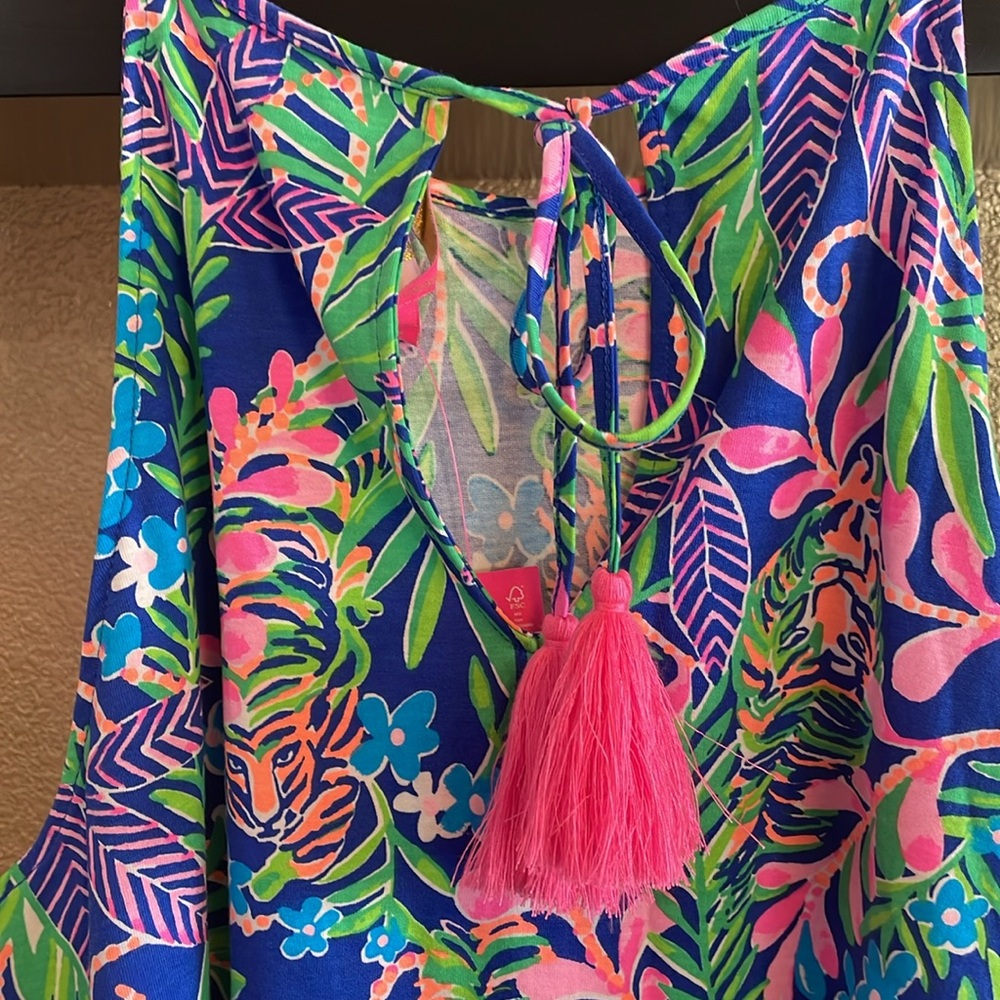 LILLY PULITZER MARGOT DRESS IN BOREALIS BLUE HOW DO LIKE ME PROWL - Picture 5 of 11